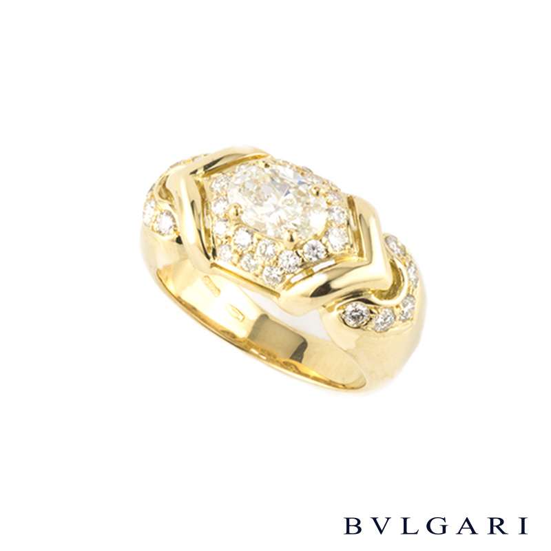 Bvlgari 18k Yellow Gold Diamond Set Dress Ring | Rich Diamonds